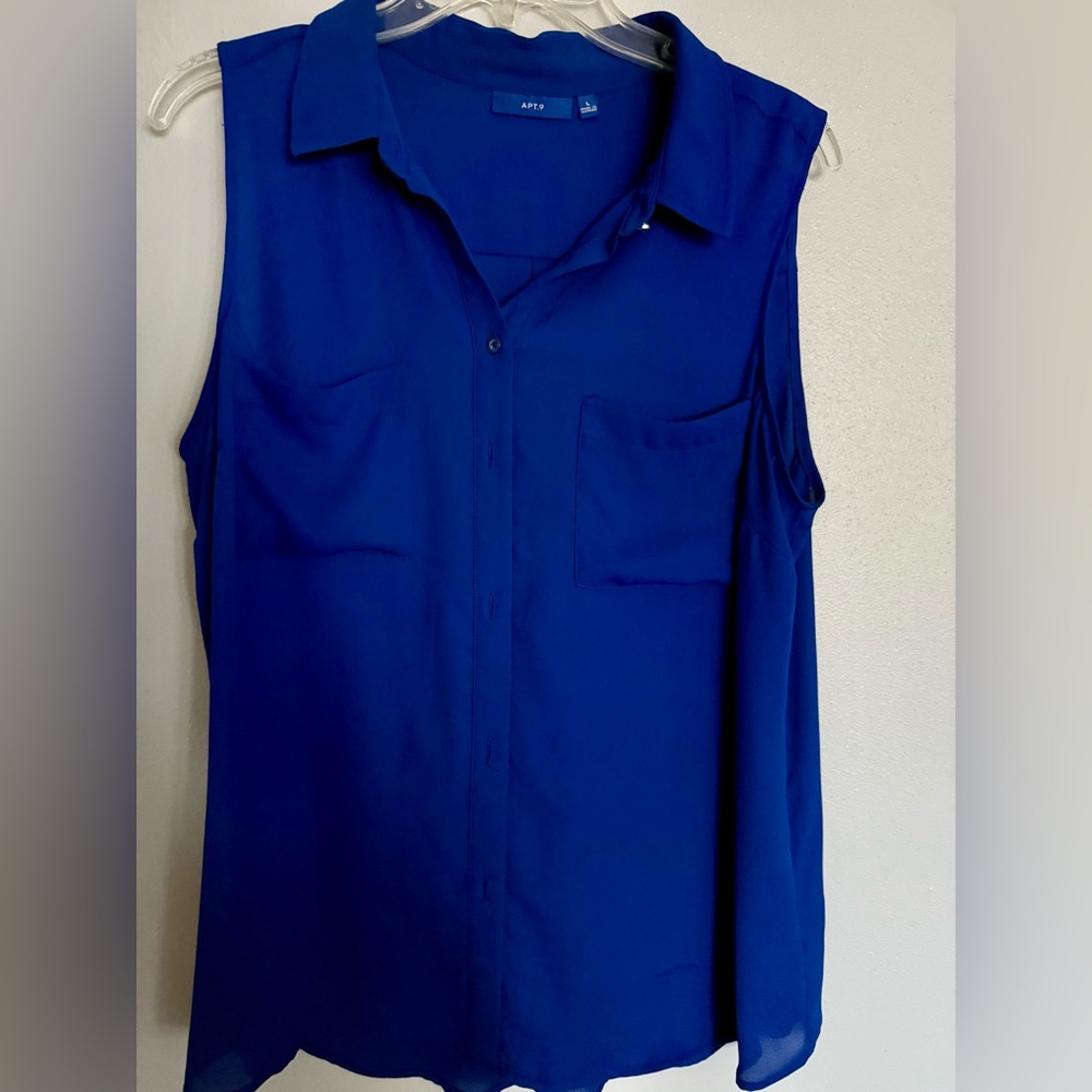 Apt. 9 Royal Blue Sleeveless Blouse
